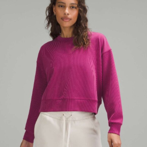 lululemon athletica Tops - Lululemon Ribbed Softstreme Perfectly Oversized Cropped Crew
